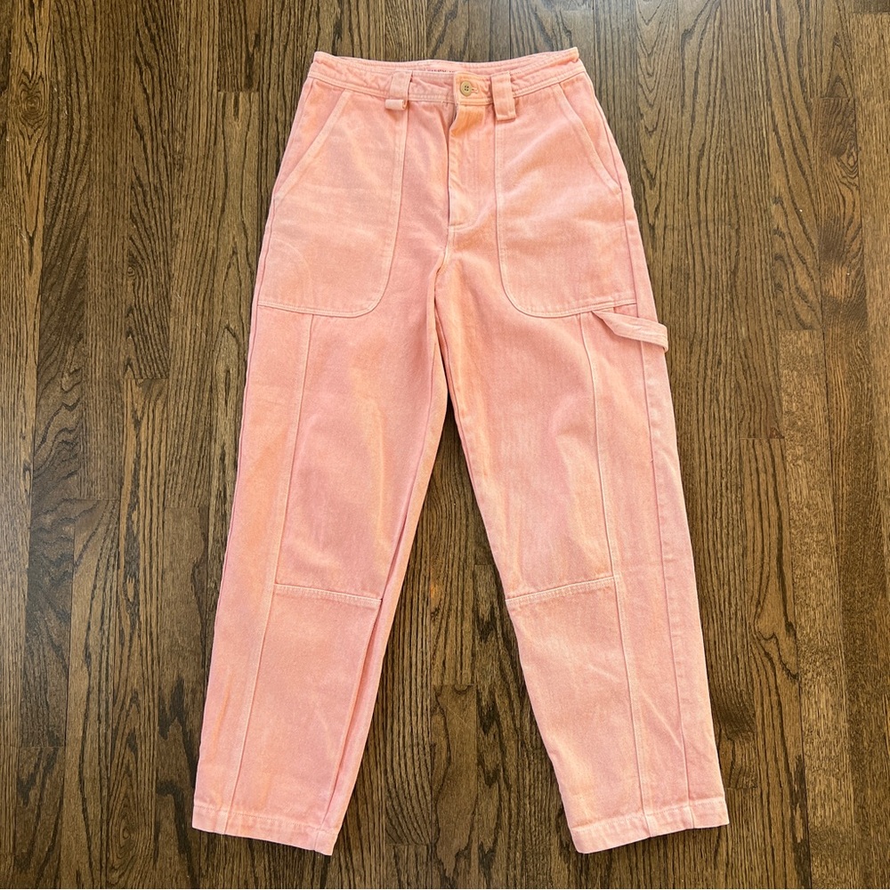 alex mill - blush botanical dyed phoebe pant - carpenter/cargo pants - size 6